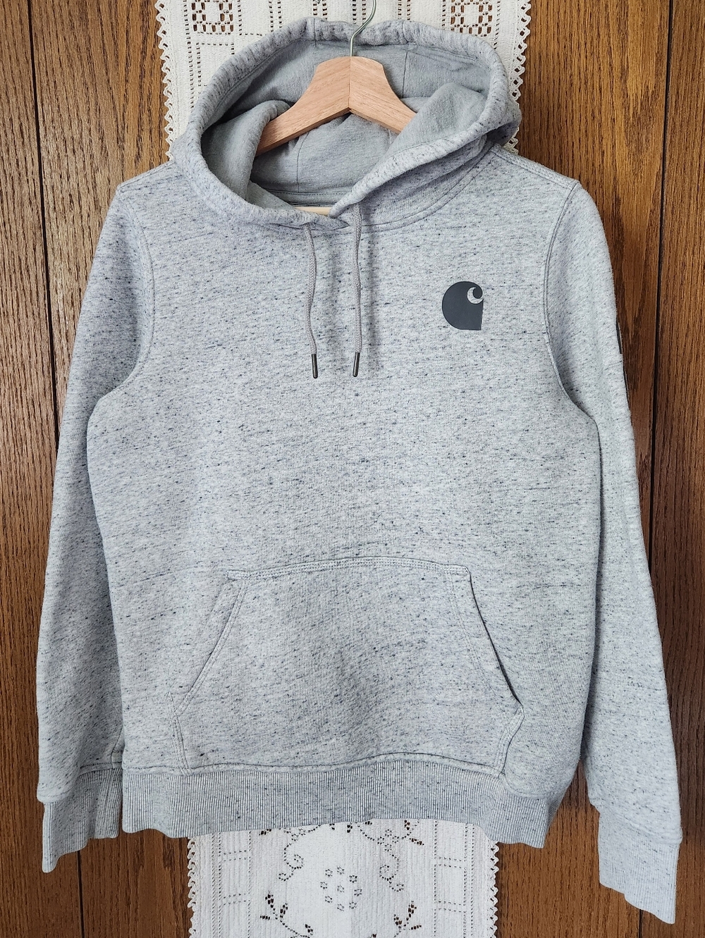 Carhartt Logo Heathered Gray Pullover Hoodie